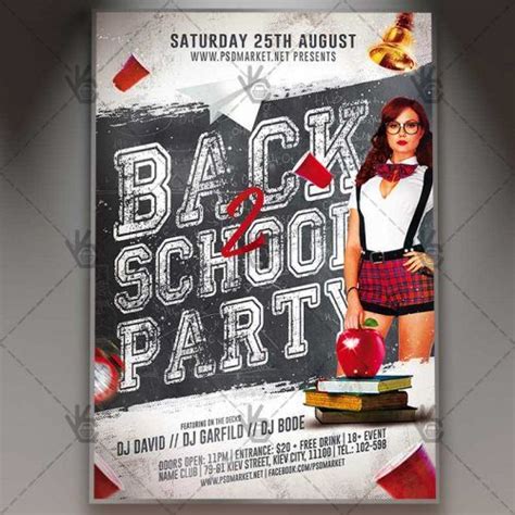 Back 2 School Party Flyer Psd Template Party Flyer Psd Templates