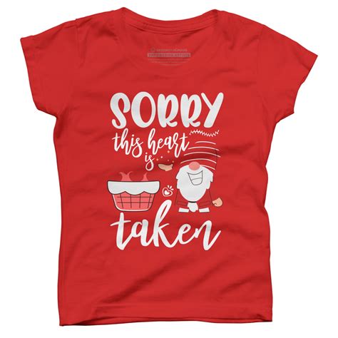 Sorry This Heart Is Taken Funny Gnome Valentines Day Hearts Girls Red