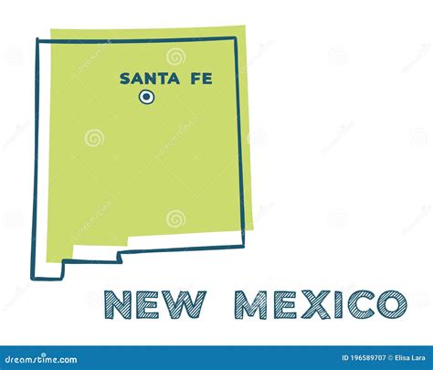 Doodle Vector Map Of New Mexico State Of Usa Stock Vector