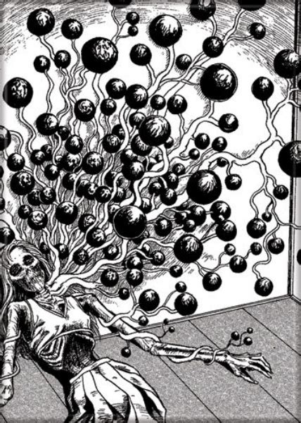 Junji Ito Horror Manga Blood Bubble Bush Art Image Refrigerator Magnet
