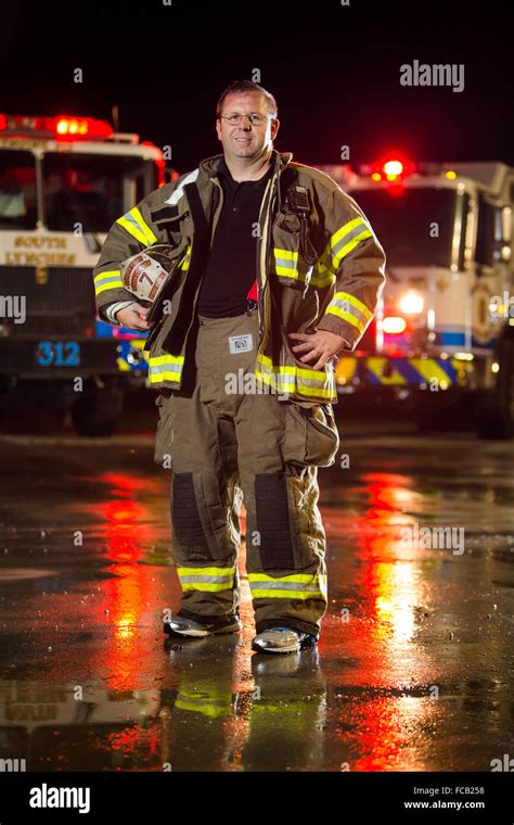 Portrait Of Fireman Stock Photo Alamy