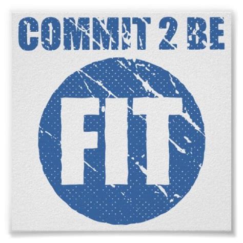 Commit To Be Fit Retro Style Cerulean Poster Retro