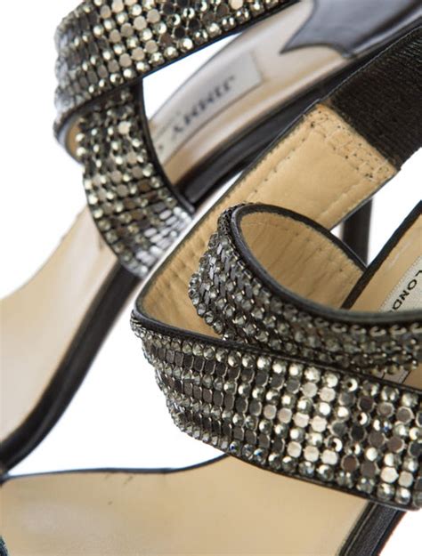 Jimmy Choo Crystal Sandals Shoes Jim28543 The Realreal