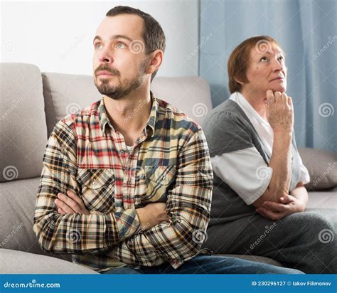 elderly mother and son quarrel stock image image of reconcile explain 230296127