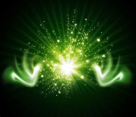 Abstract Green Background Is Magic Lines And Stock Illustration