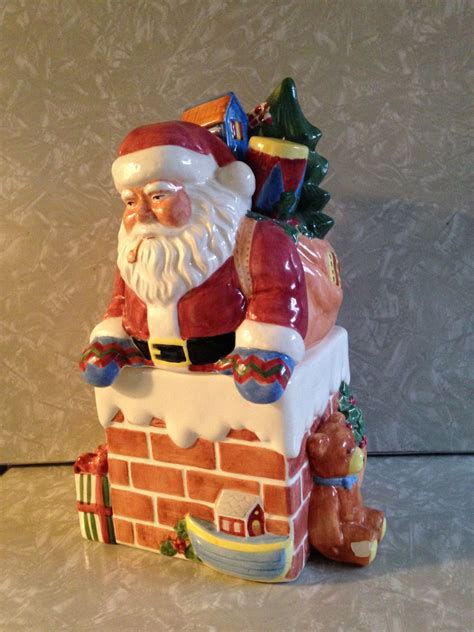Christmas cookie christmas cookie dessert. Vintage Cookie Jar Christmas Story Santa in Chimney (With ...