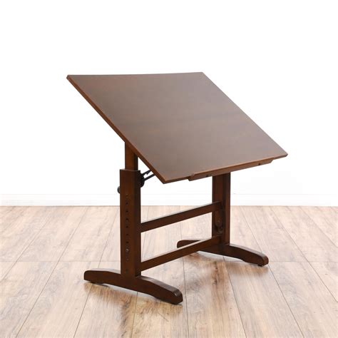This Architectural Drafting Table Is Featured In A Solid Wood With A