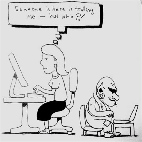 Trolling A Bit Close For Comfort Black And White Cartoon Funny