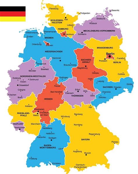 Mapa De Alemania Con Regiones Y Ciudades Mapas De Alemania Para