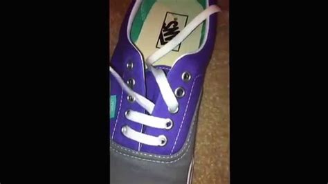 This video shows you how to bar lace your chuck taylors when you have an even number of eyelets. How to bar lace for 5 hole Vans - YouTube