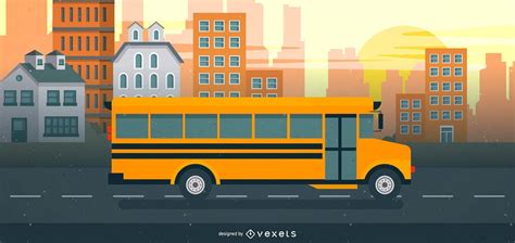 Travelling School Bus Illustration Vector Download