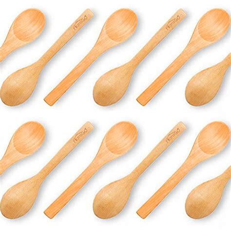 Hansgo Small Wooden Spoons 12pcs 5 Inches Mini Wooden Salt Spoons