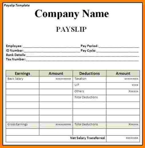 6 Salary Payslip Template Excel Sales Slip Template