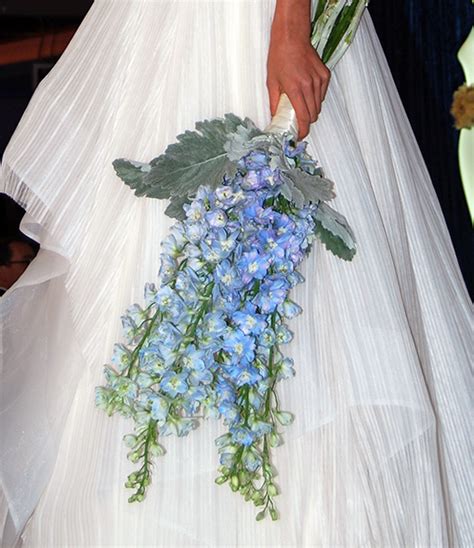 Blue Delphinium And White Hydrangea Wedding Bouquet Dream Bouquet