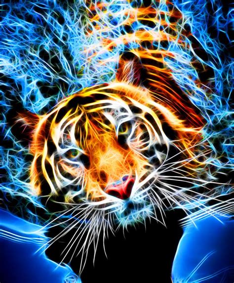 Bob Smerecki In 2019 Fractal Art Tiger Art Big Cats Art Blue Tigers