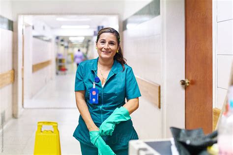 Happy Cleaning Worker Happy Hospital Cleaning Woman By Stocksy Contributor Per Images Stocksy