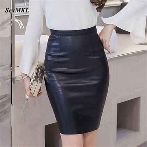 Buy Sexmkl Sexy Pu Leather Mini Skirt 2019 Autumn High Waist Black Short Skirts