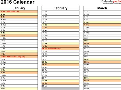 4 Month Planner Template Calendar Template Printable