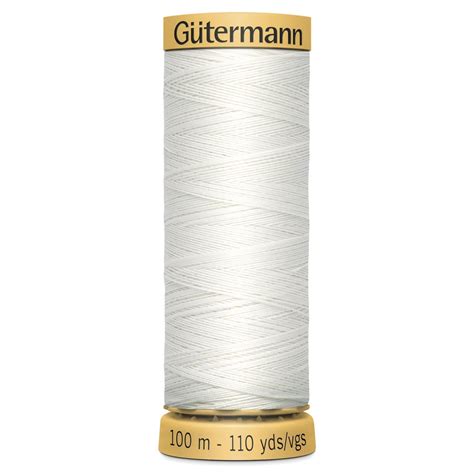 Col 5709 Gutermann Natural Cotton Thread 100m White