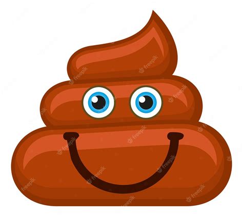 Premium Vector Pile Of Poo Icon Smiling Brown Poop Emoji Isolated On