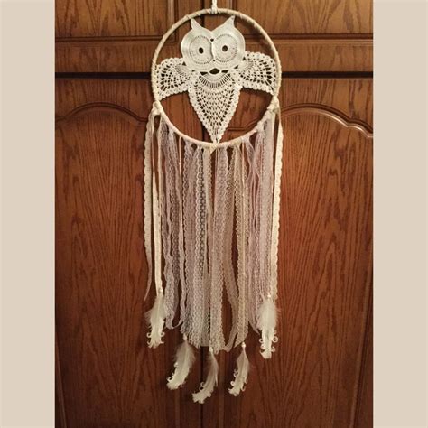 Owl Dreamcatcher Large Catcher Hanging Crochet Dream Catcher Etsy