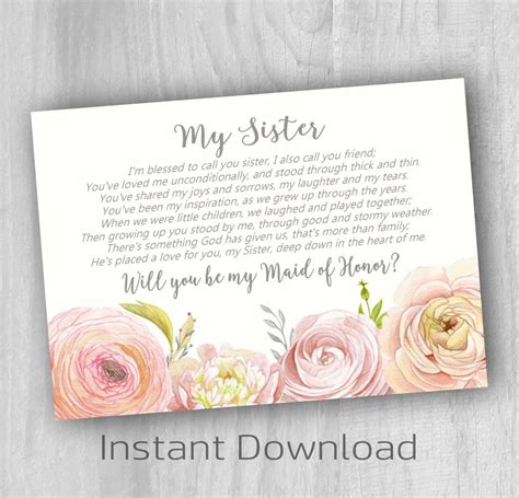 Sister BRIDESMAID Card Will You Be My BridesMaid Proposal | Etsy | Bridesmaid cards, Bridesmaid ...
