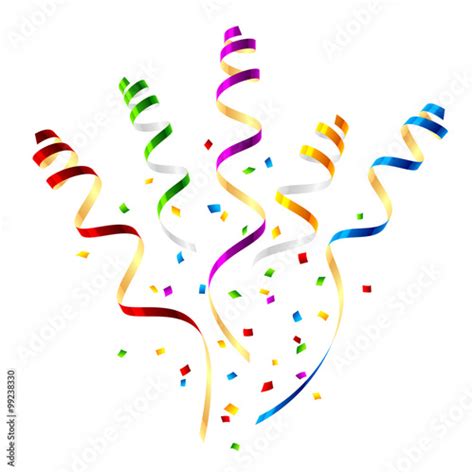 Surprise Party Streamers With Confetti Stock Image And Royalty Free