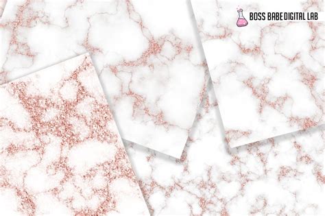 Rose Gold Glam Marble Papers By Boss Babe Digital Lab Thehungryjpeg