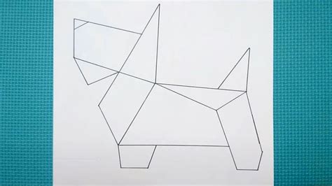 Dibujo GeomÉtrico Perro Terrier Pintado Con Lineas Muy FÁcil Youtube