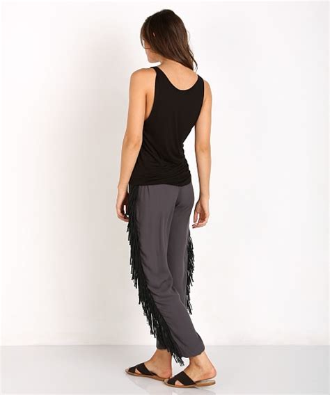 Indah Bohdi Sheen Fringe Side Drawstring Pant Slate Bohdi Fsn15 Free