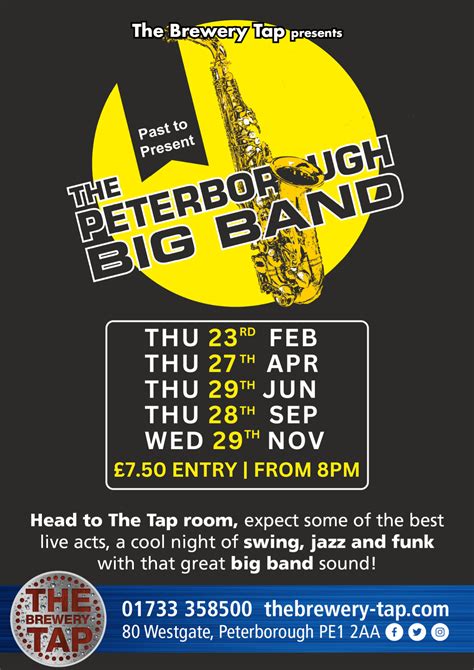 Thu 28th Sept From 8pm The Peterborough Big Band The Brewery Tap