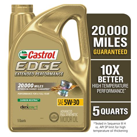 Castrol Edge Extended Performance 5w 30 Advanced Full Synthetic Motor