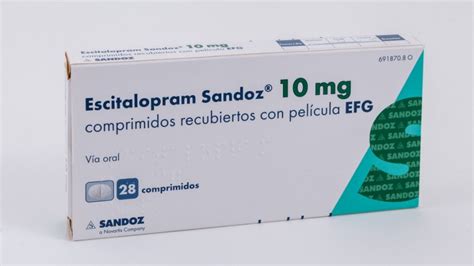 Escitalopram Sandoz 10 Mg Comprimidos Recubiertos Con Pelicula Efg 28
