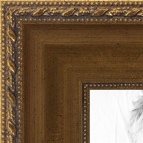 Arttoframes 11x13 Inch Muted Gold With Metallic Detailing Wood Picture