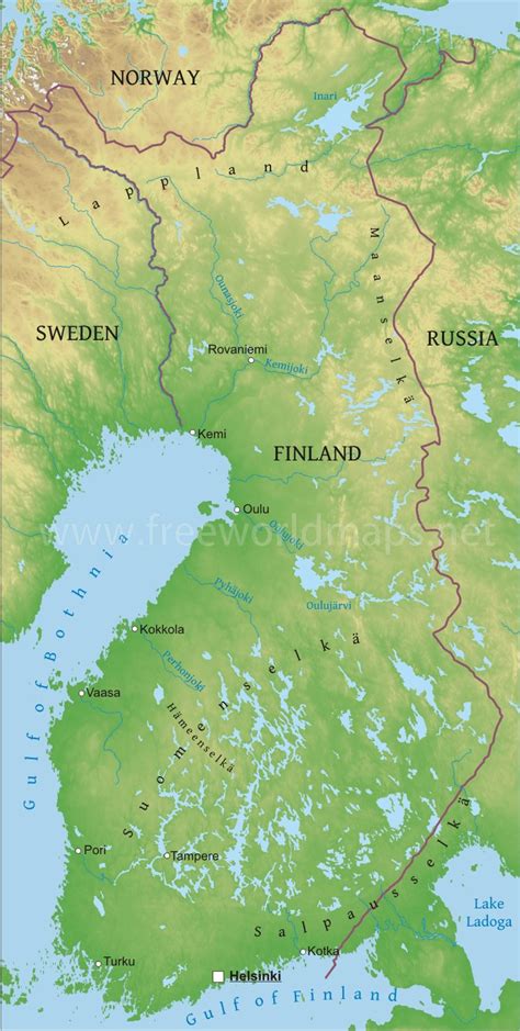 Map Finland Mountains