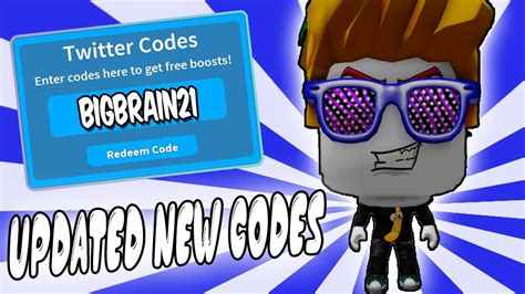 All New Secret Op Codes 🧠big Brain Simulator Roblox L 2021 Youtube