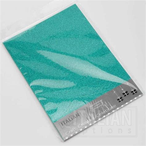 250 Gsm A4 Turquoise Glitter Card 10 Pack Italian Options
