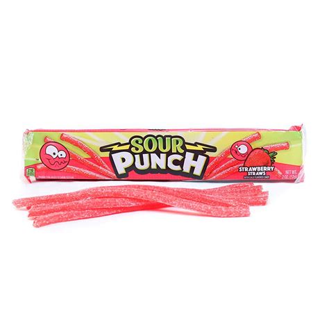 Sour Punch Strawberry Sour Straws 2oz Tray Pack Of 24