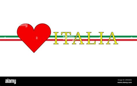 Italy Heart Italian Flag Graphic Illustration Of The Italian