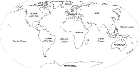 Free Printable Blank Outline Map Of World Png And Pdf