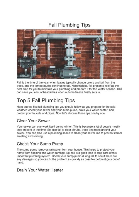 Fall Plumbing Tips By Plumbing 911 Issuu