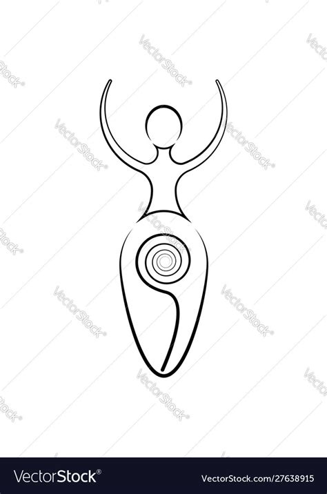 Spiral Goddess Fertility Wiccan Pagan Symbols Vector Image