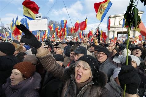 opposition groups in moldova unite to protest new government the new york times