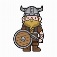 Lindo personaje de dibujos animados vikingo | Vector Premium