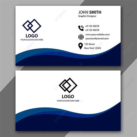 modern wave blue business card template template