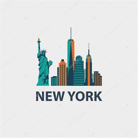 New York City Architecture Retro Vector Illustration Skyline City