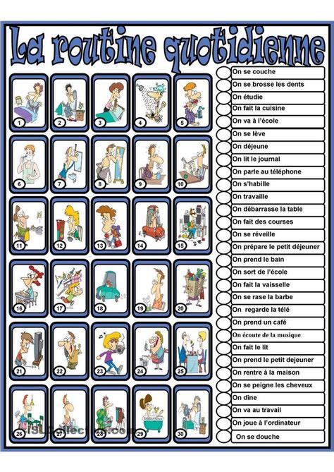 La Routine Quotidienne Learn French French Worksheets Teaching French