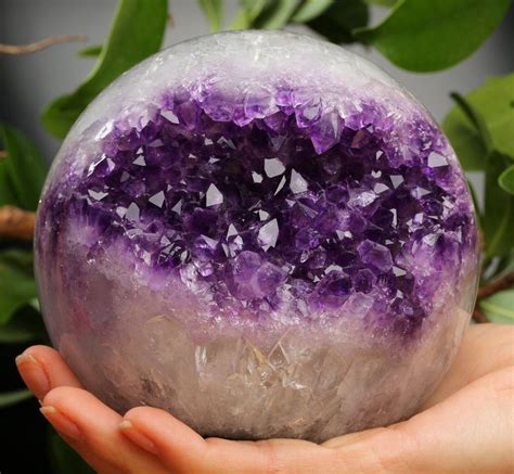 Amazing Huge Amethyst Geode Sphere With Gemmy Crystals And Blue Grey