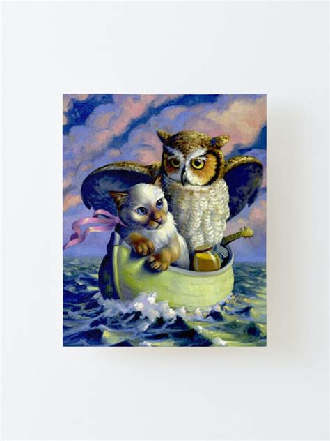 Owl And The Pussycat Vintage Art Nursery Rhyme Advertising Print