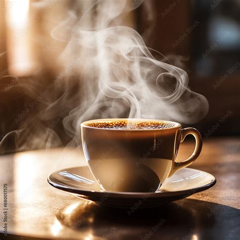 Ai Generated Image Steamy Coffee Up Close Steam Rising Coffee Cup Tea